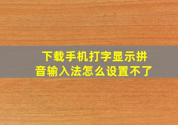 下载手机打字显示拼音输入法怎么设置不了