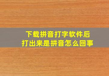 下载拼音打字软件后打出来是拼音怎么回事