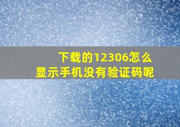 下载的12306怎么显示手机没有验证码呢