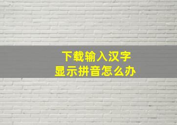 下载输入汉字显示拼音怎么办