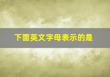 下面英文字母表示的是