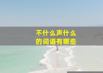 不什么声什么的词语有哪些