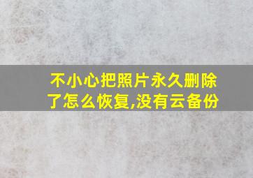 不小心把照片永久删除了怎么恢复,没有云备份