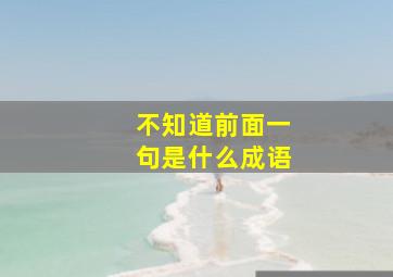 不知道前面一句是什么成语