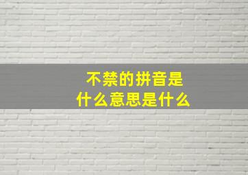 不禁的拼音是什么意思是什么