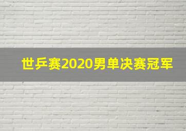 世乒赛2020男单决赛冠军