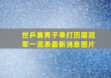 世乒赛男子单打历届冠军一览表最新消息图片