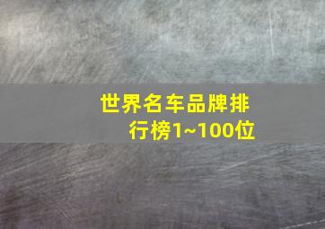 世界名车品牌排行榜1~100位