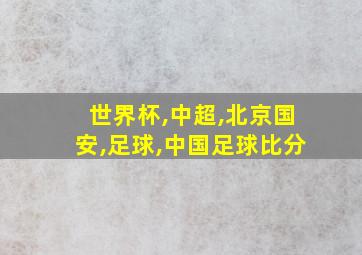 世界杯,中超,北京国安,足球,中国足球比分