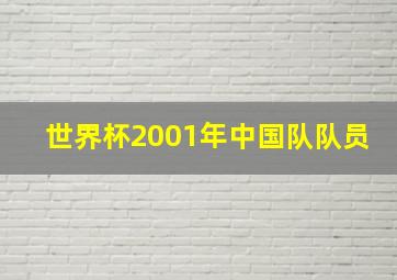 世界杯2001年中国队队员