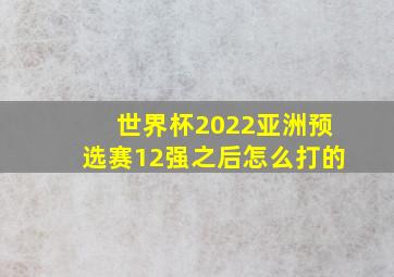 世界杯2022亚洲预选赛12强之后怎么打的