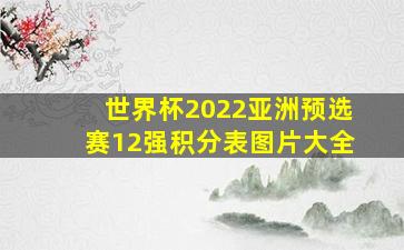 世界杯2022亚洲预选赛12强积分表图片大全