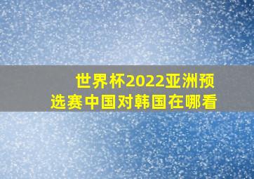 世界杯2022亚洲预选赛中国对韩国在哪看