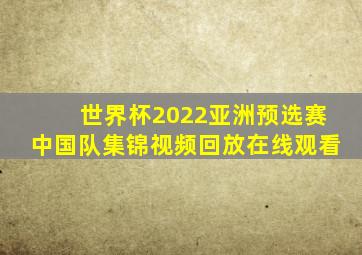 世界杯2022亚洲预选赛中国队集锦视频回放在线观看