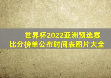 世界杯2022亚洲预选赛比分榜单公布时间表图片大全