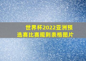 世界杯2022亚洲预选赛比赛规则表格图片