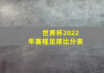 世界杯2022年赛程足球比分表