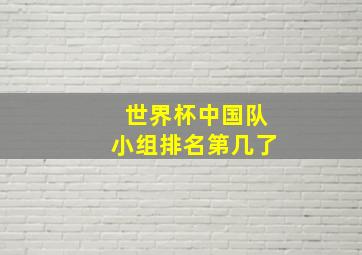 世界杯中国队小组排名第几了