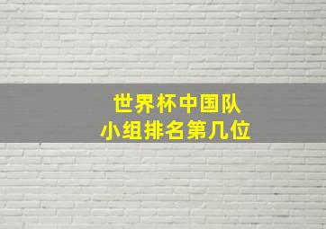 世界杯中国队小组排名第几位