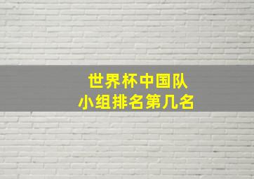 世界杯中国队小组排名第几名