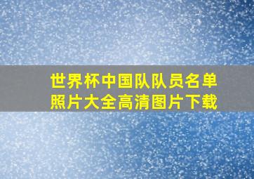 世界杯中国队队员名单照片大全高清图片下载