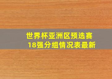 世界杯亚洲区预选赛18强分组情况表最新