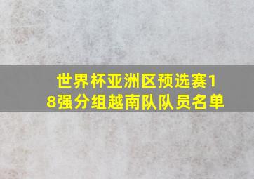 世界杯亚洲区预选赛18强分组越南队队员名单