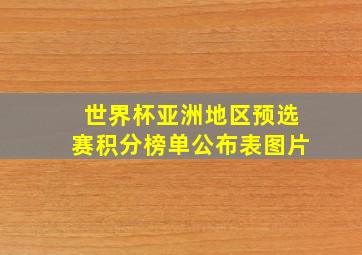 世界杯亚洲地区预选赛积分榜单公布表图片