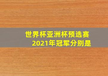 世界杯亚洲杯预选赛2021年冠军分别是