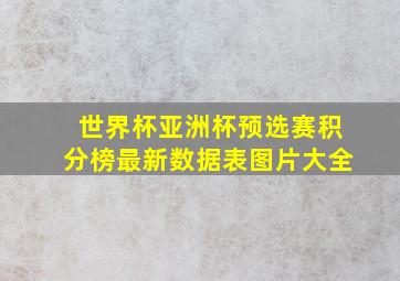 世界杯亚洲杯预选赛积分榜最新数据表图片大全