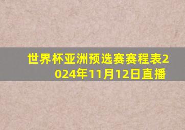 世界杯亚洲预选赛赛程表2024年11月12日直播