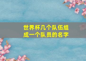 世界杯几个队伍组成一个队员的名字