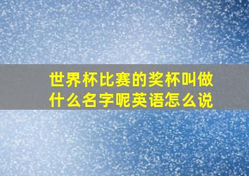 世界杯比赛的奖杯叫做什么名字呢英语怎么说