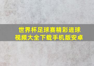 世界杯足球赛精彩进球视频大全下载手机版安卓