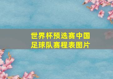 世界杯预选赛中国足球队赛程表图片