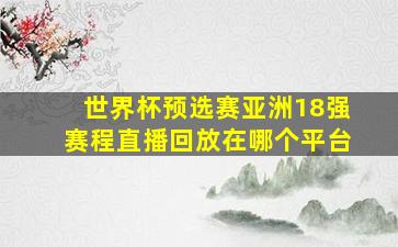 世界杯预选赛亚洲18强赛程直播回放在哪个平台