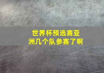 世界杯预选赛亚洲几个队参赛了啊