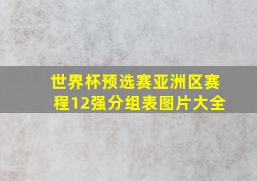 世界杯预选赛亚洲区赛程12强分组表图片大全