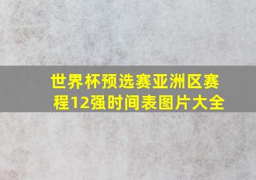 世界杯预选赛亚洲区赛程12强时间表图片大全