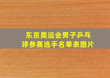 东京奥运会男子乒乓球参赛选手名单表图片