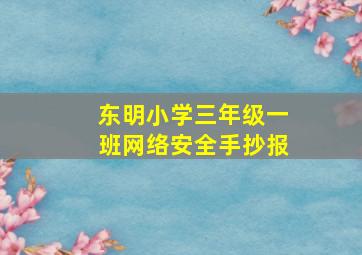 东明小学三年级一班网络安全手抄报