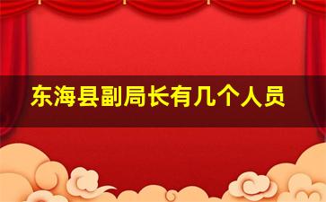 东海县副局长有几个人员