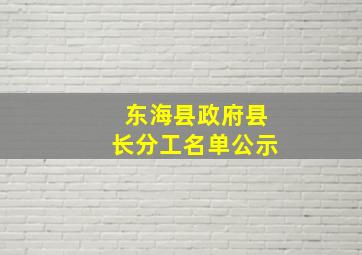 东海县政府县长分工名单公示