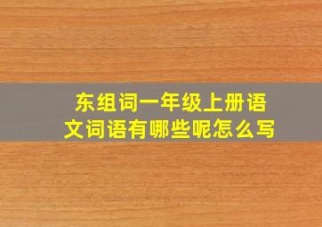 东组词一年级上册语文词语有哪些呢怎么写