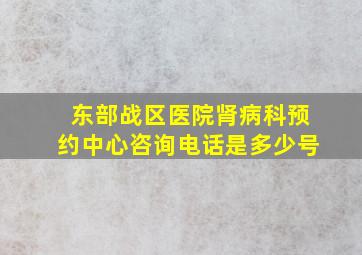 东部战区医院肾病科预约中心咨询电话是多少号