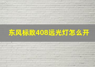 东风标致408远光灯怎么开