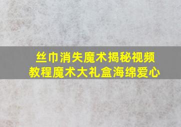 丝巾消失魔术揭秘视频教程魔术大礼盒海绵爱心