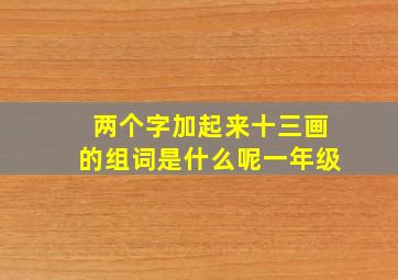 两个字加起来十三画的组词是什么呢一年级