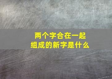 两个字合在一起组成的新字是什么