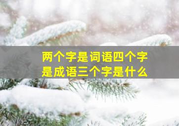 两个字是词语四个字是成语三个字是什么